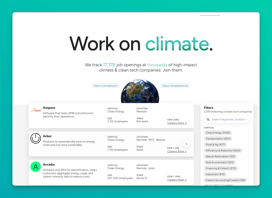 ClimateTechList Screenshot