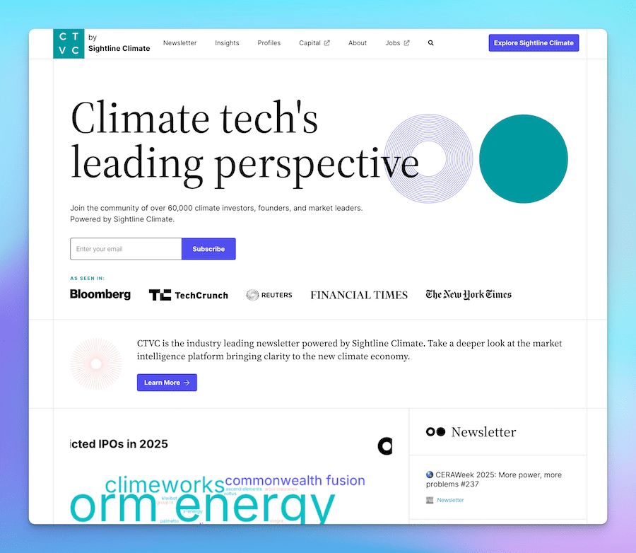 Climate Tech VC Screenshot